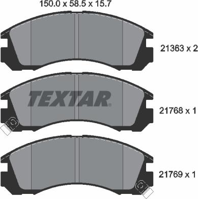 Textar 2136301 - Set placute frana,frana disc parts5.com