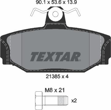 Textar 2138501 - Set placute frana,frana disc parts5.com