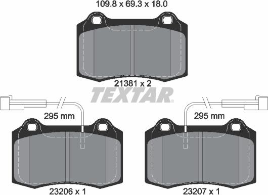 Textar 2138103 - Set placute frana,frana disc parts5.com