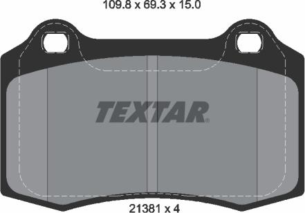 Textar 2138102 - Bremsbelagsatz, Scheibenbremse parts5.com