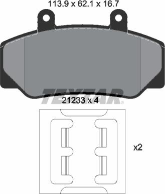 Textar 2123302 - Set placute frana,frana disc parts5.com