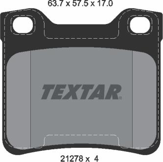 Textar 2127803 - Fékbetétkészlet, tárcsafék parts5.com