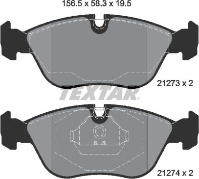 Textar 2127304 - Комплект спирачно феродо, дискови спирачки parts5.com