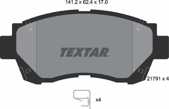 Textar 2179101 - Zestaw klocków hamulcowych, hamulce tarczowe parts5.com