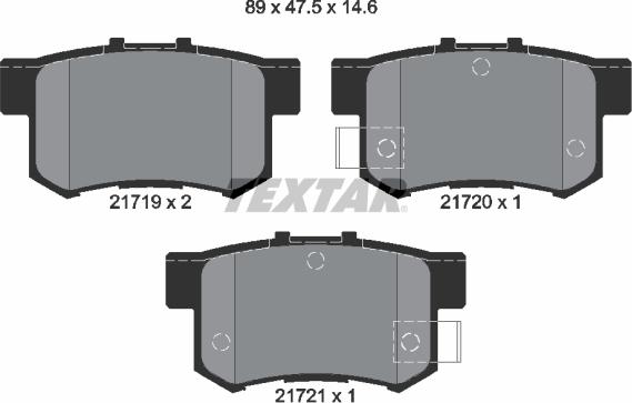 Textar 2171901 - Bremsbelagsatz, Scheibenbremse parts5.com