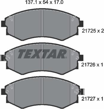 Textar 2172501 - Set placute frana,frana disc parts5.com