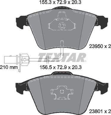 Textar 2395001 - Brake Pad Set, disc brake parts5.com