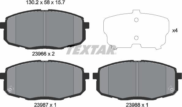 Textar 2396601 - Komplet pločica, disk-kočnica parts5.com