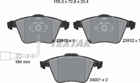 Textar 2391301 - Set placute frana,frana disc parts5.com