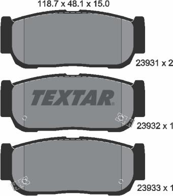 Textar 2393101 - Set placute frana,frana disc parts5.com