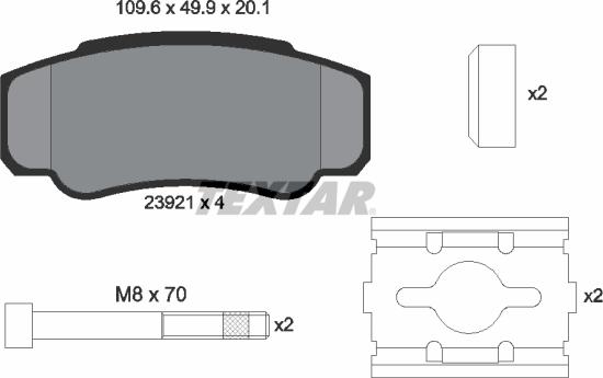 Textar 2392101 - Komplet pločica, disk-kočnica parts5.com