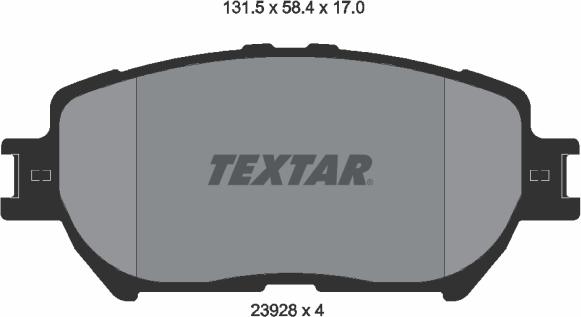 Textar 2392801 - Комплект спирачно феродо, дискови спирачки parts5.com