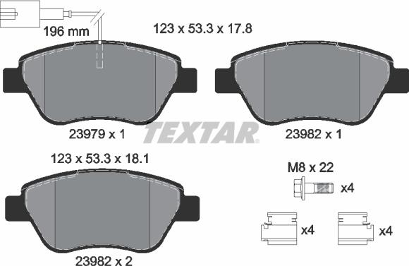 Textar 2397901 - Set placute frana,frana disc parts5.com