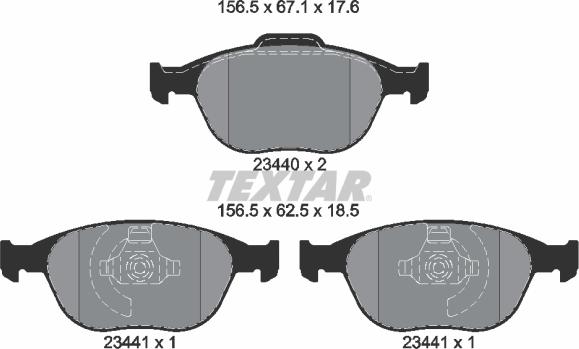 Textar 2344004 - Set placute frana,frana disc parts5.com