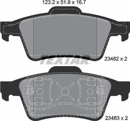 Textar 2348202 - Komplet kočnih obloga, disk kočnica parts5.com