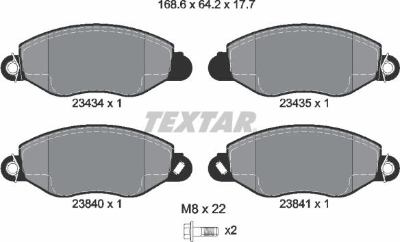 Textar 2343401 - Set placute frana,frana disc parts5.com