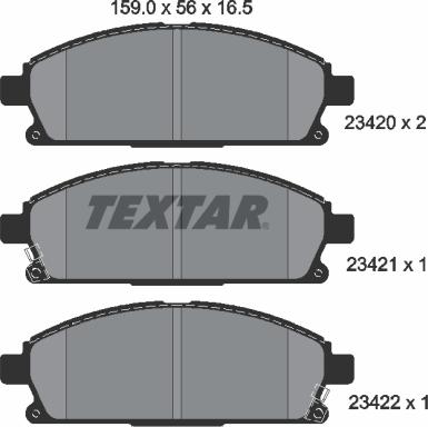 Textar 2342001 - Juego de pastillas de freno parts5.com