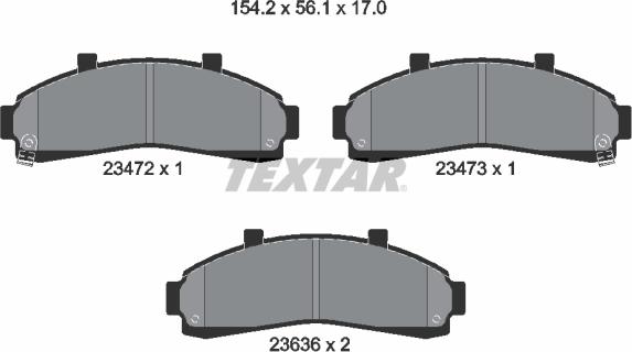 Textar 2347201 - Brake Pad Set, disc brake parts5.com