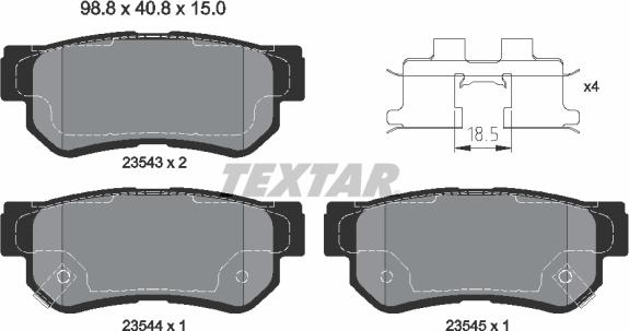 Textar 2354301 - Fren balata seti, diskli fren parts5.com