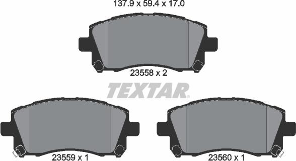 Textar 2355802 - Fren balata seti, diskli fren parts5.com