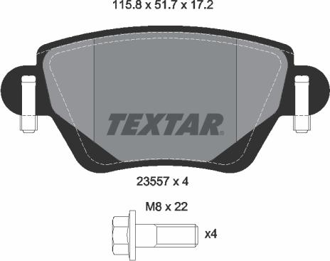 Textar 2355701 - Komplet zavornih oblog, ploscne (kolutne) zavore parts5.com