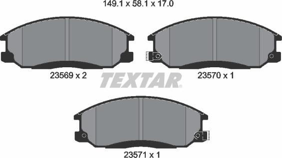 Textar 2356901 - Set placute frana,frana disc parts5.com