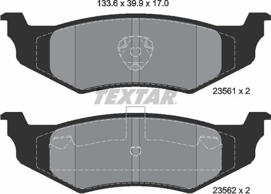 Textar 2356102 - Set placute frana,frana disc parts5.com