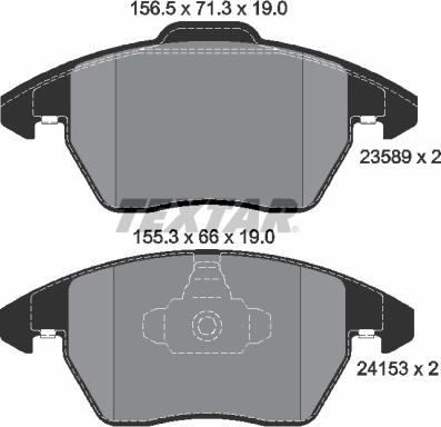 Textar 2358901 - Komplet zavornih oblog, ploscne (kolutne) zavore parts5.com