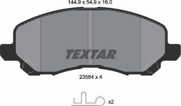 Textar 2358401 - Set placute frana,frana disc parts5.com