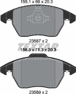 Textar 2358782 - Brake Pad Set, disc brake parts5.com