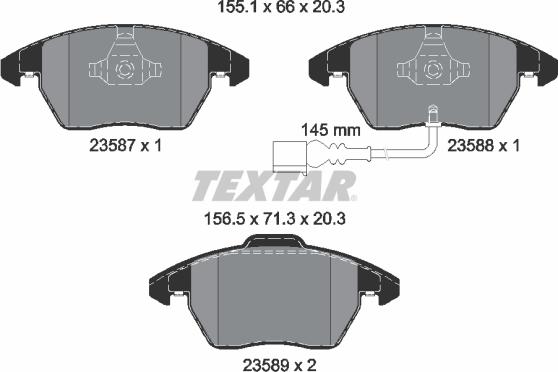 Textar 2358701 - Σετ τακάκια, δισκόφρενα parts5.com