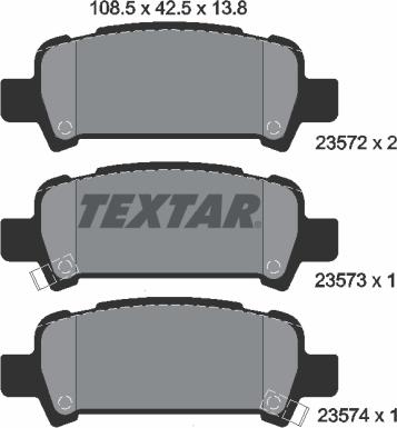 Textar 2357202 - Zestaw klocków hamulcowych, hamulce tarczowe parts5.com