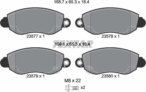 Textar 2357701 - Set placute frana,frana disc parts5.com