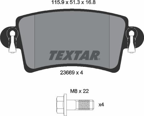 Textar 2366901 - Set placute frana,frana disc parts5.com