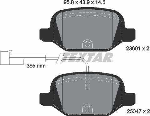 Textar 2360104 - Kit de plaquettes de frein, frein à disque parts5.com