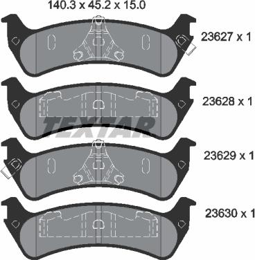 Textar 2362701 - Set placute frana,frana disc parts5.com