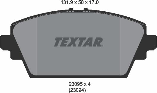 Textar 2309501 - Brake Pad Set, disc brake parts5.com