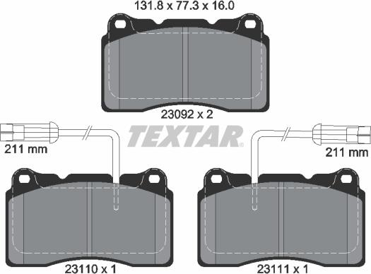 Textar 2309201 - Set placute frana,frana disc parts5.com