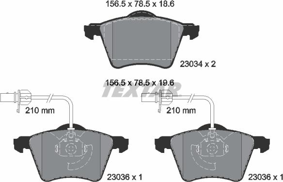 Textar 2303401 - Set placute frana,frana disc parts5.com