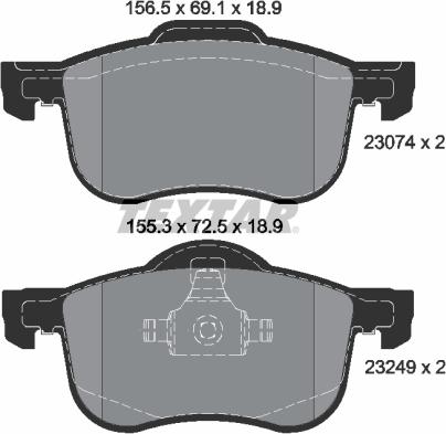 Textar 2307401 - Set placute frana,frana disc parts5.com