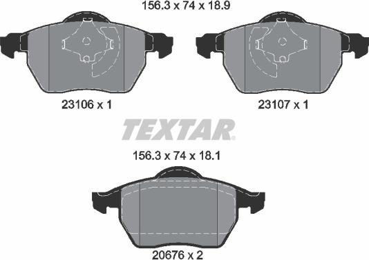 Textar 2310601 - Brake Pad Set, disc brake parts5.com