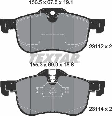 Textar 2311203 - Set placute frana,frana disc parts5.com