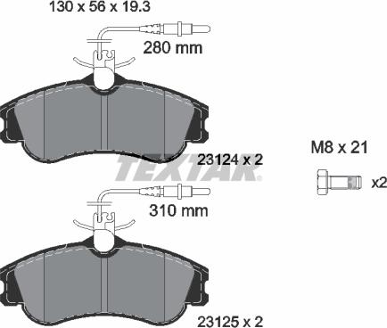 Textar 2312401 - Jarrupala, levyjarru parts5.com