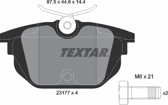 Textar 2317703 - Sada brzdových destiček, kotoučová brzda parts5.com