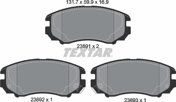 Textar 2389101 - Set placute frana,frana disc parts5.com