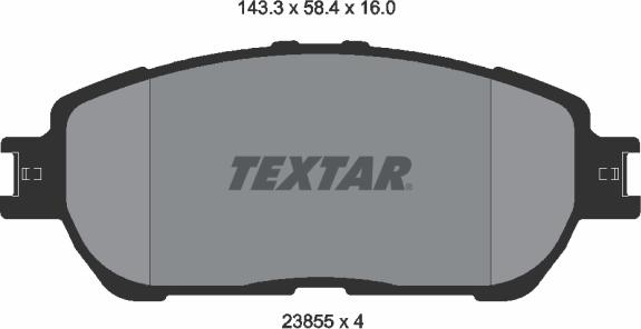 Textar 2385501 - Комплект спирачно феродо, дискови спирачки parts5.com