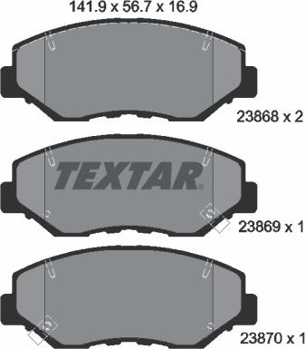 Textar 2386801 - Fren balata seti, diskli fren parts5.com