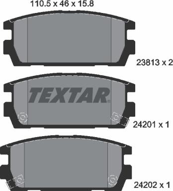 Textar 2381301 - Brake Pad Set, disc brake parts5.com