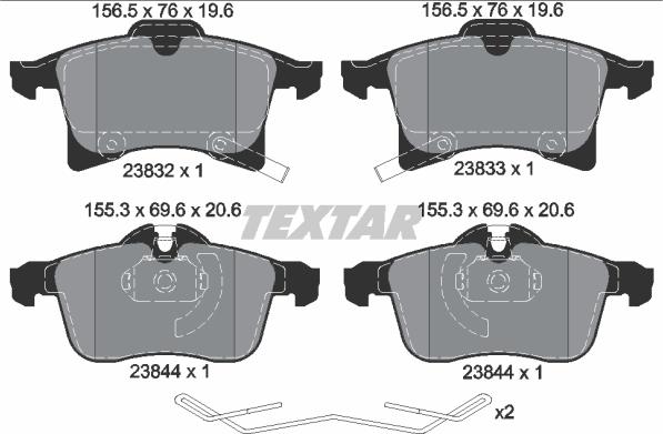 Textar 2383204 - Juego de pastillas de freno parts5.com