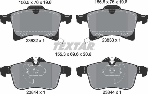 Textar 2383201 - Juego de pastillas de freno parts5.com